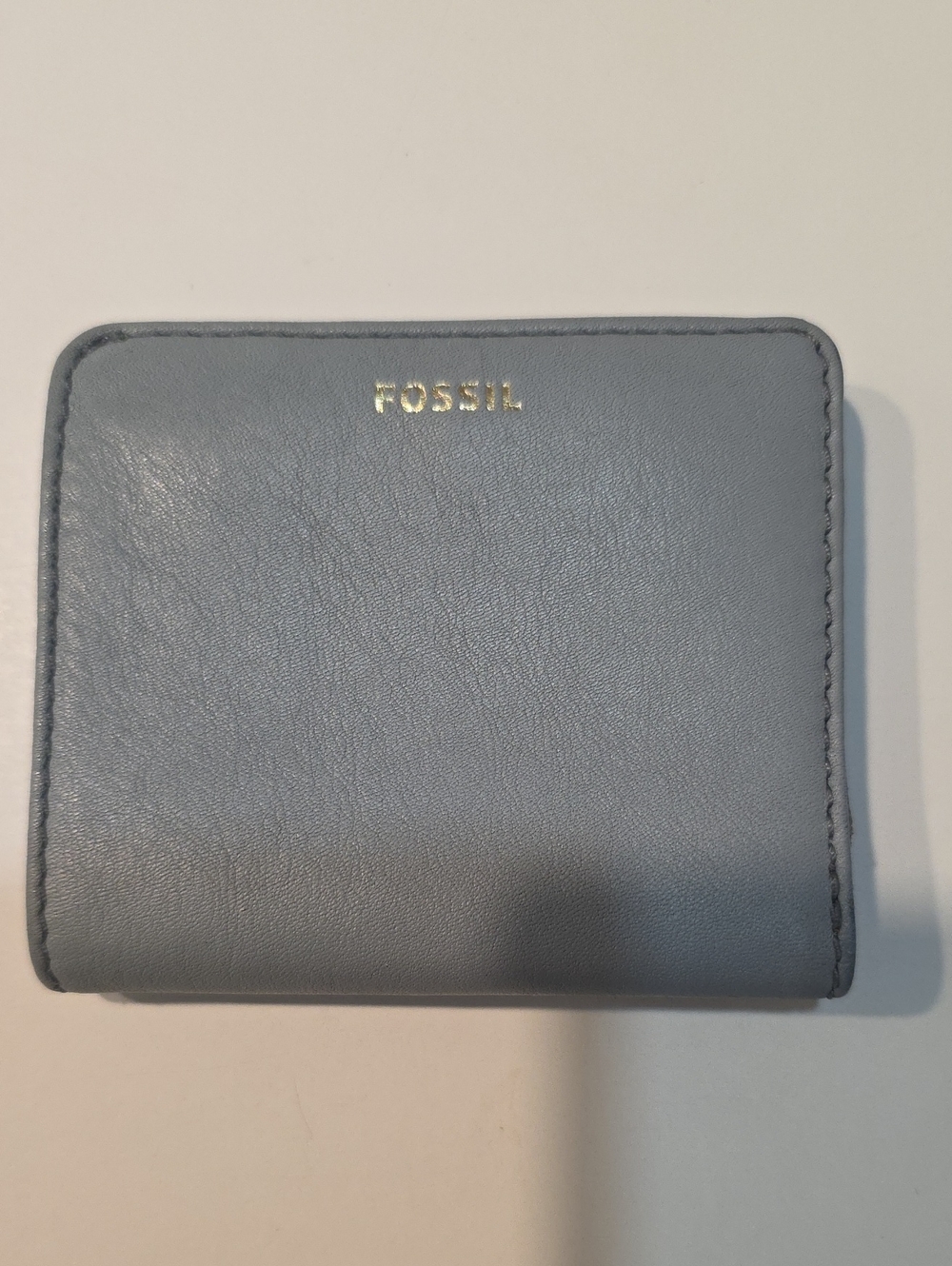 Fossil Women's Light Blue Leather Card Holder Wallet